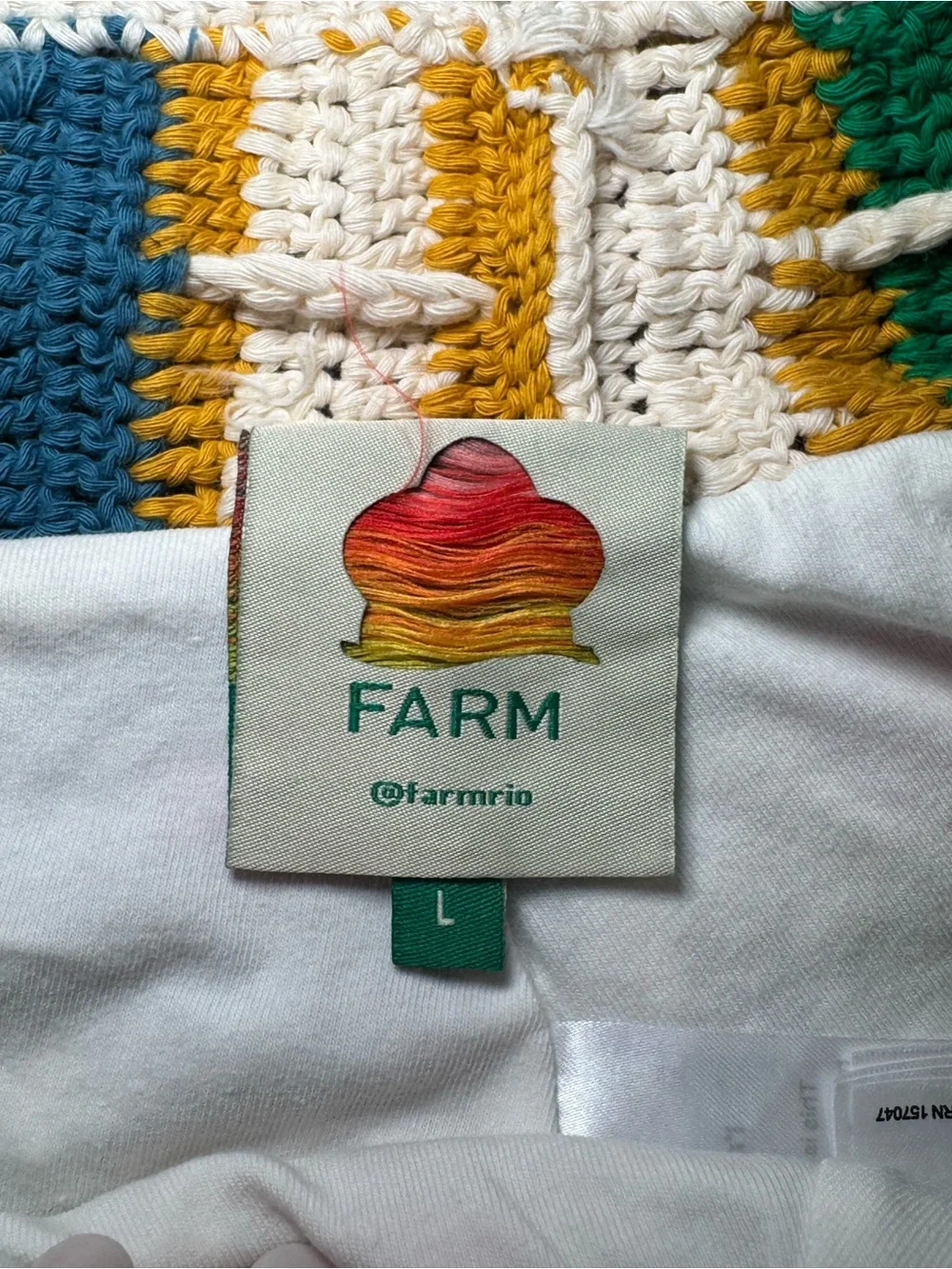FARM Rio Crochet High-Waist Shorts with Multi-Color Floral Motifs, Large, NWOT - Picture 8 of 11